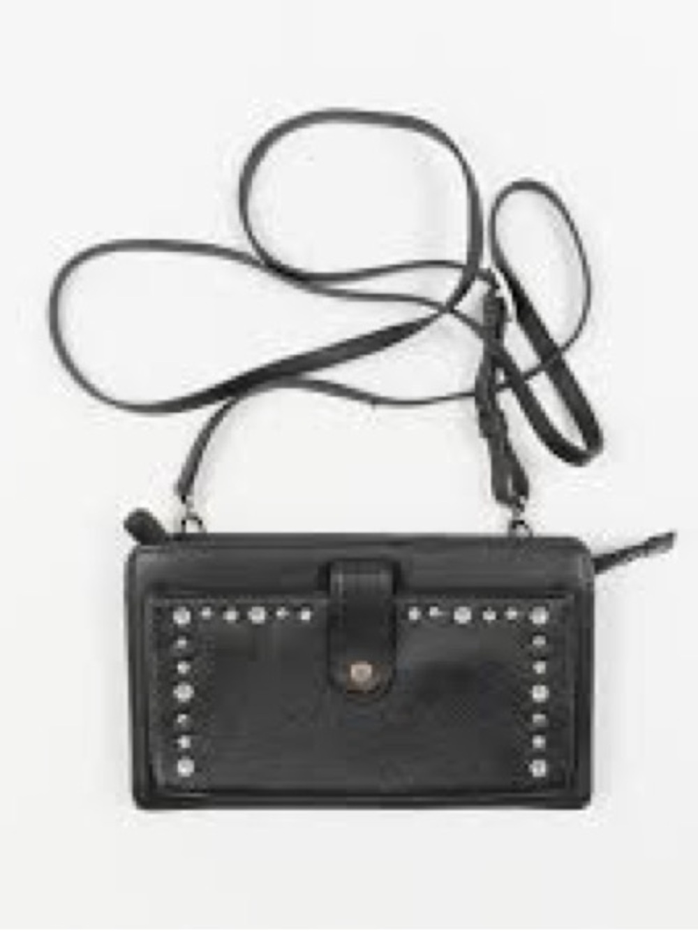 Brighton Black Studded Crossbody Wallet